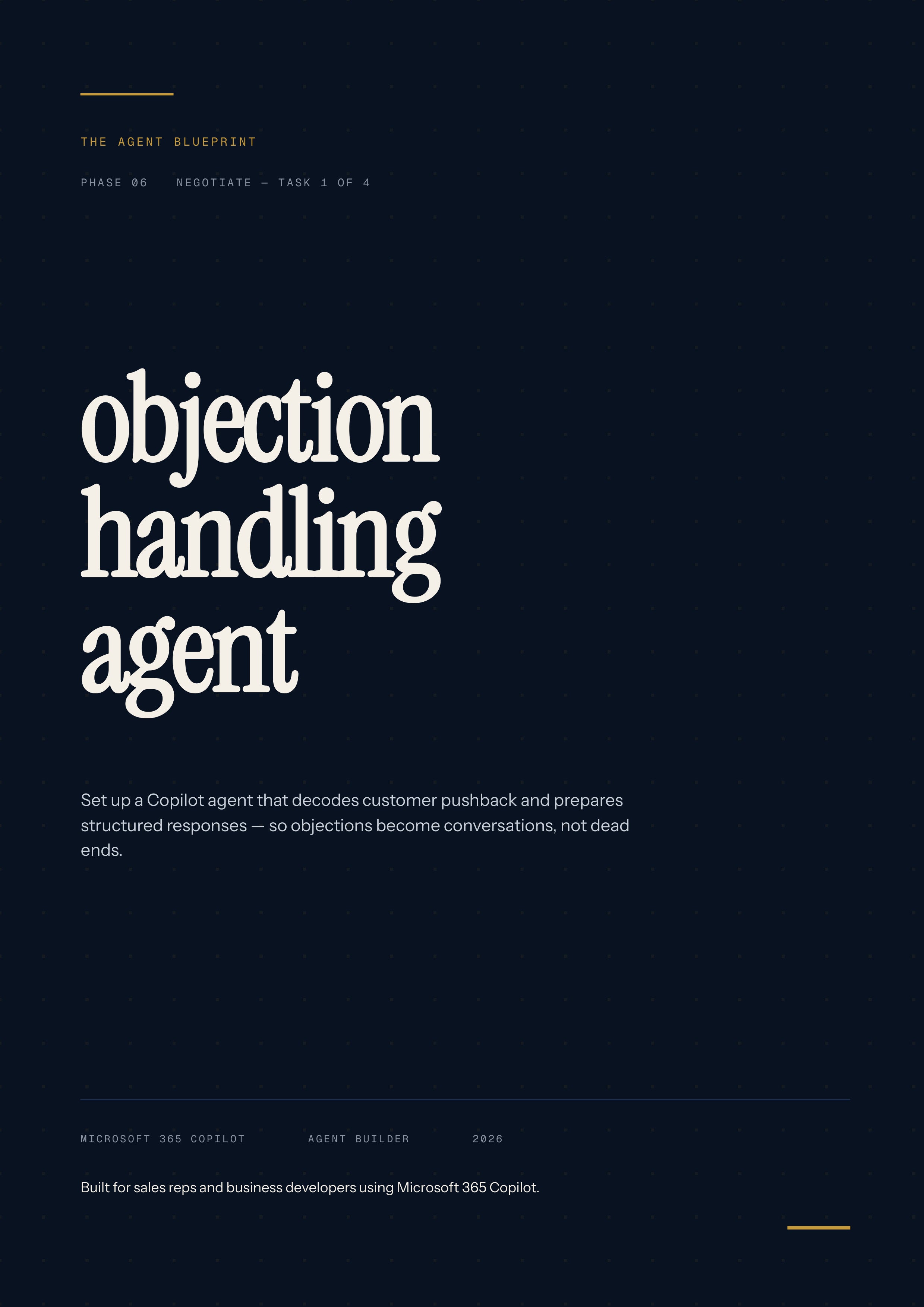 6-1_Objection Handling Agent – 3-Min. Handbook