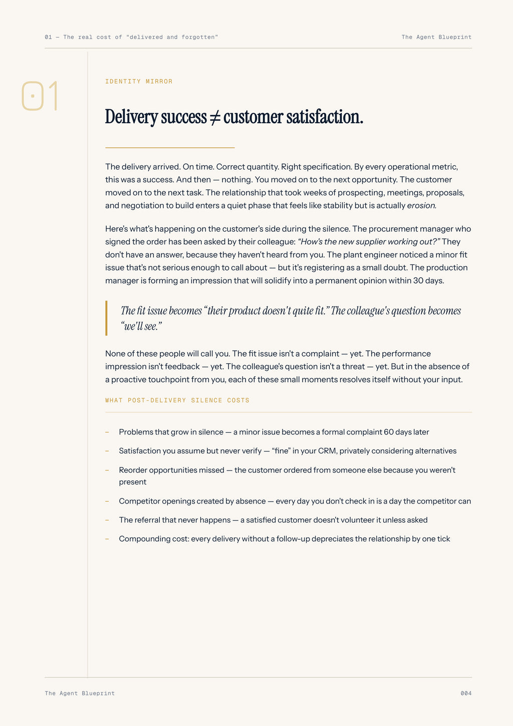 8-1_Post-Delivery Check-In Agent – 3-Min. Handbook