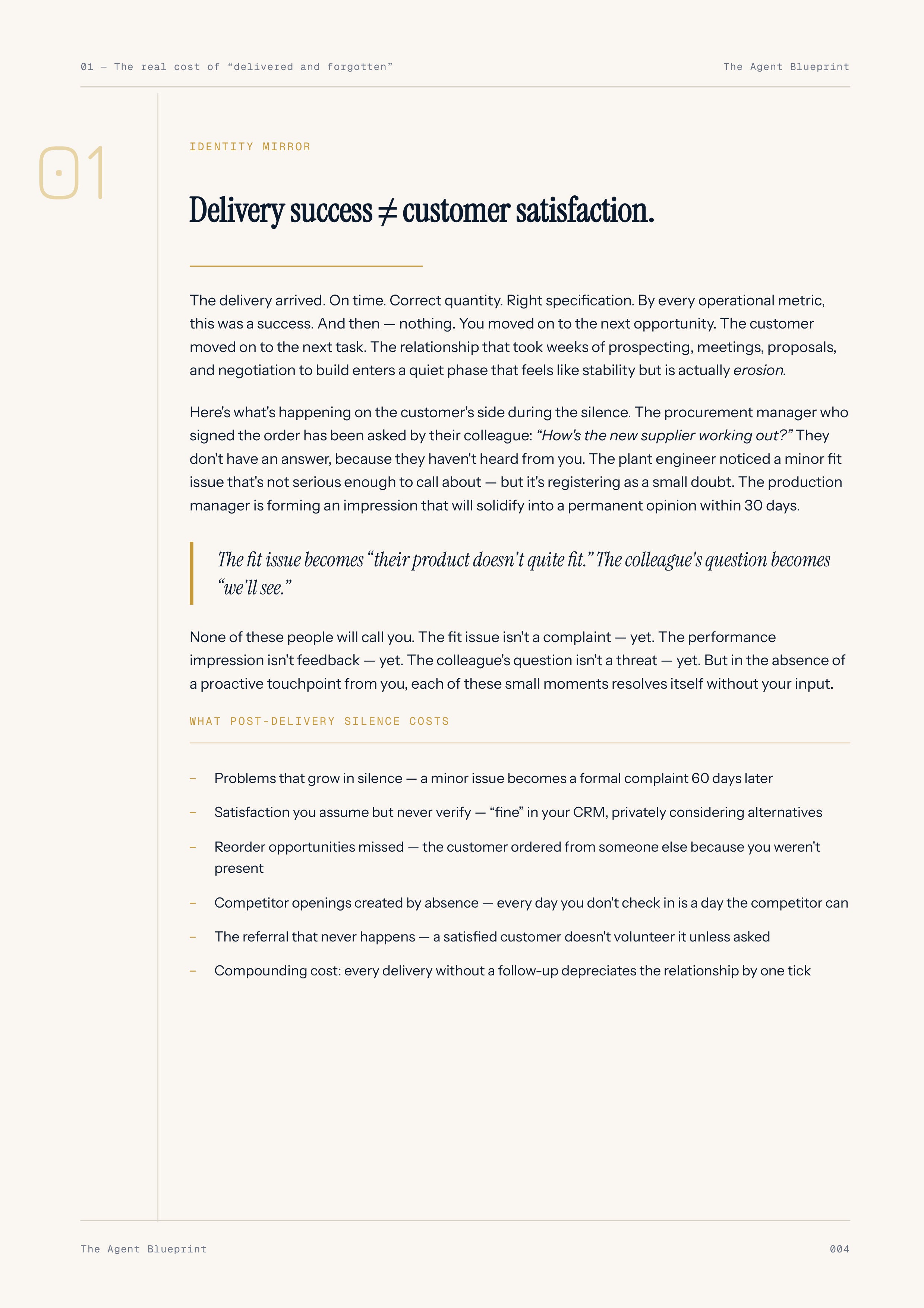 8-1_Post-Delivery Check-In Agent – 3-Min. Handbook