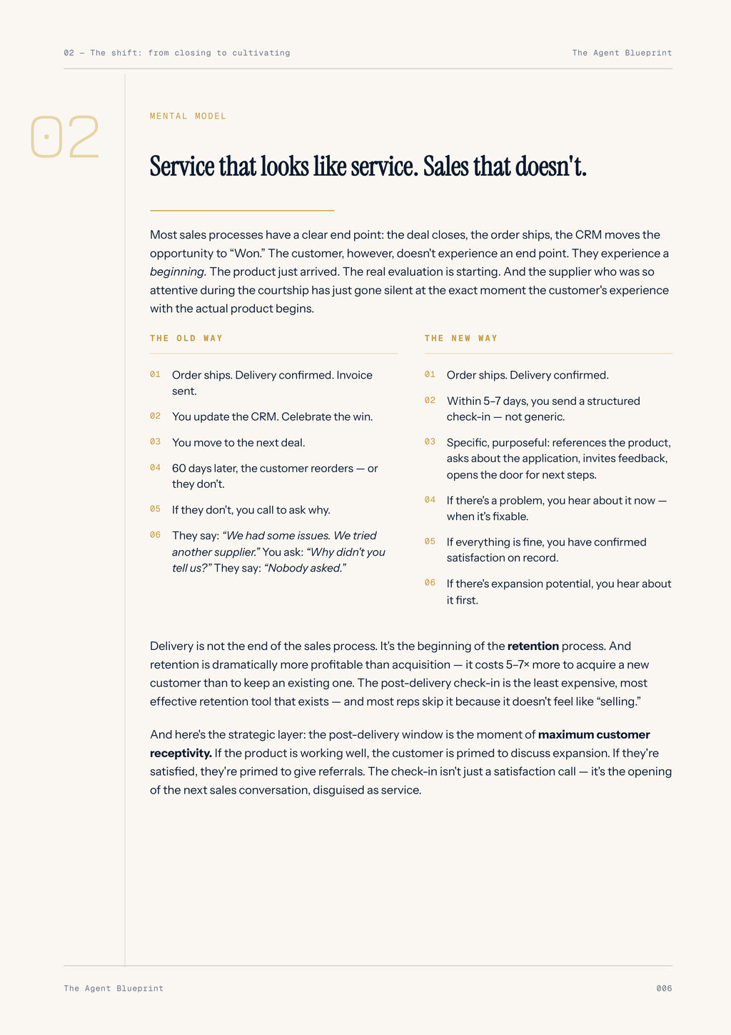 8-1_Post-Delivery Check-In Agent – 3-Min. Handbook