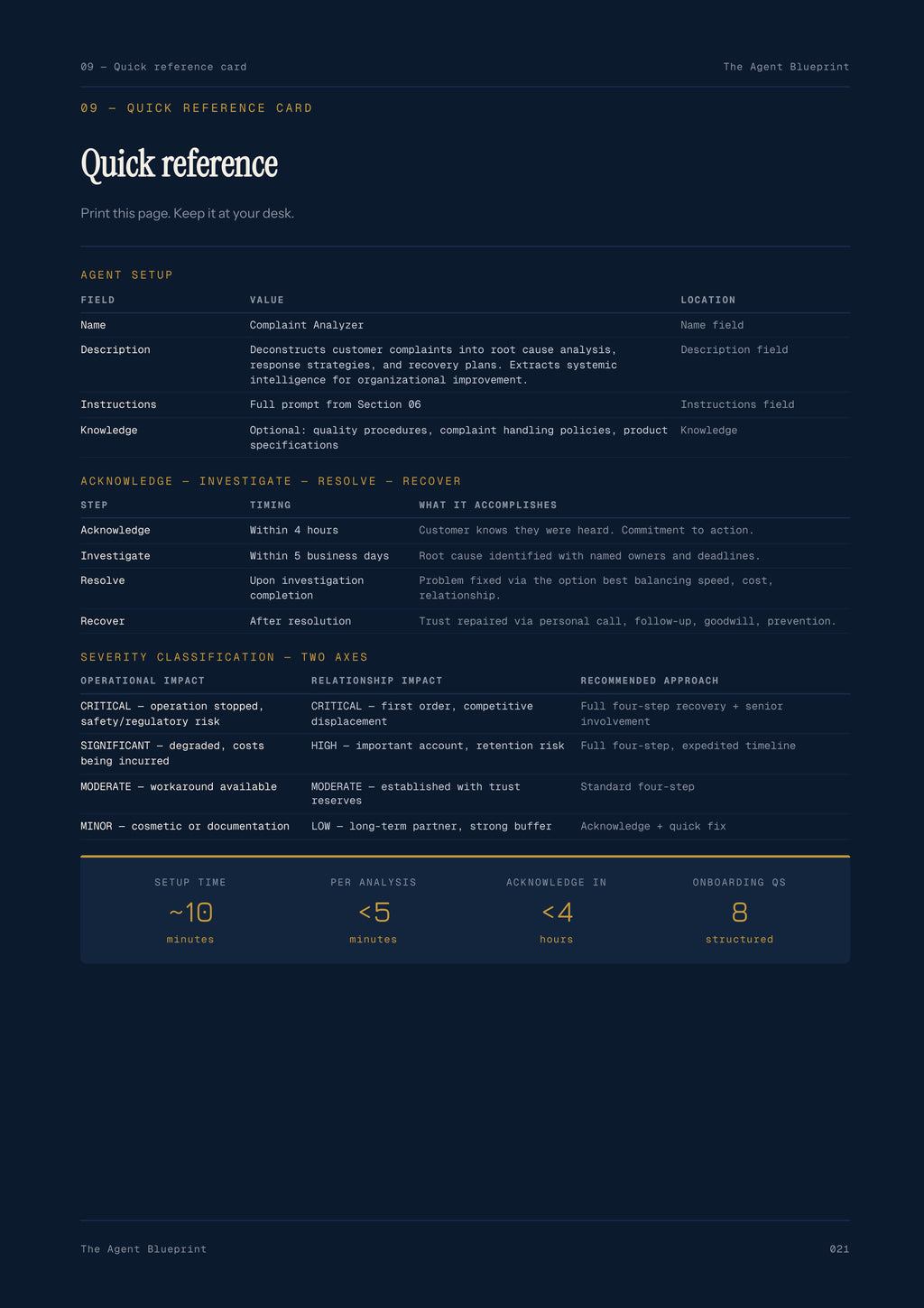 8-2_Complaint Analyser Agent – 3-Min. Handbook