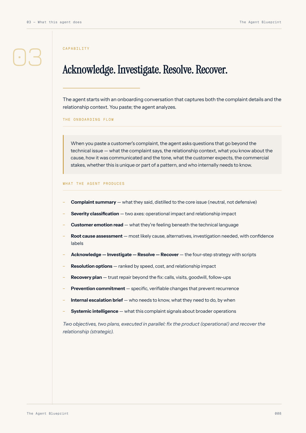 8-2_Complaint Analyser Agent – 3-Min. Handbook