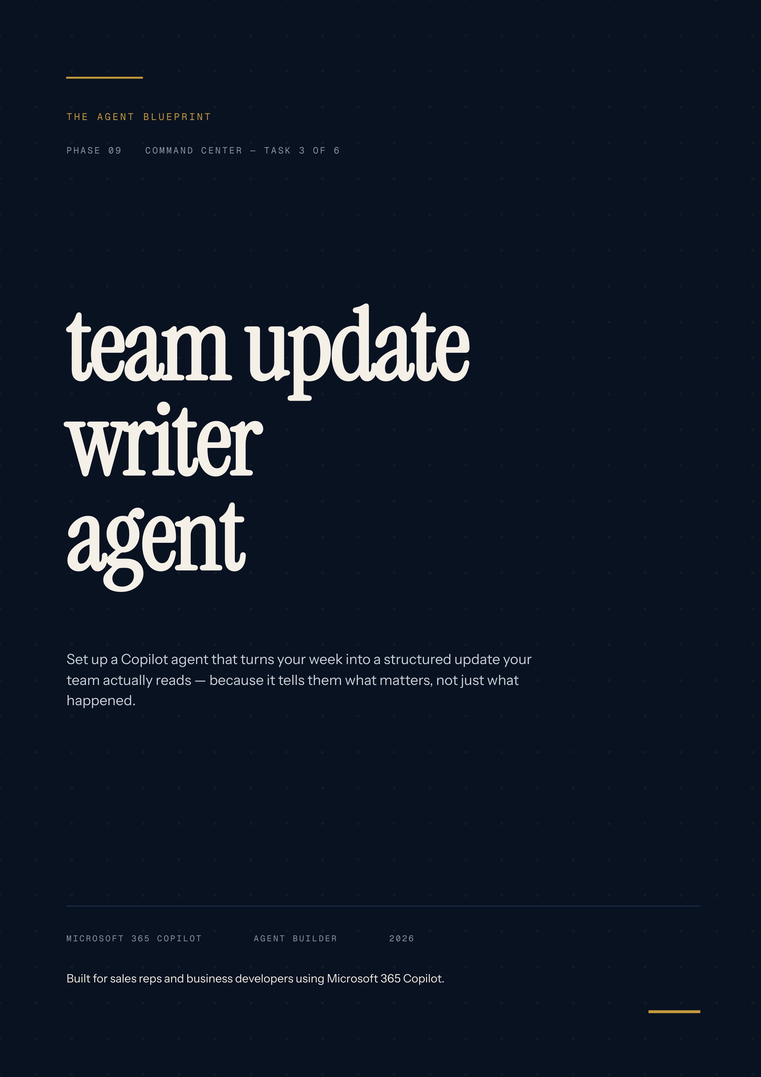 9-3_Team Update Writer Agent – 3-Min. Handbook