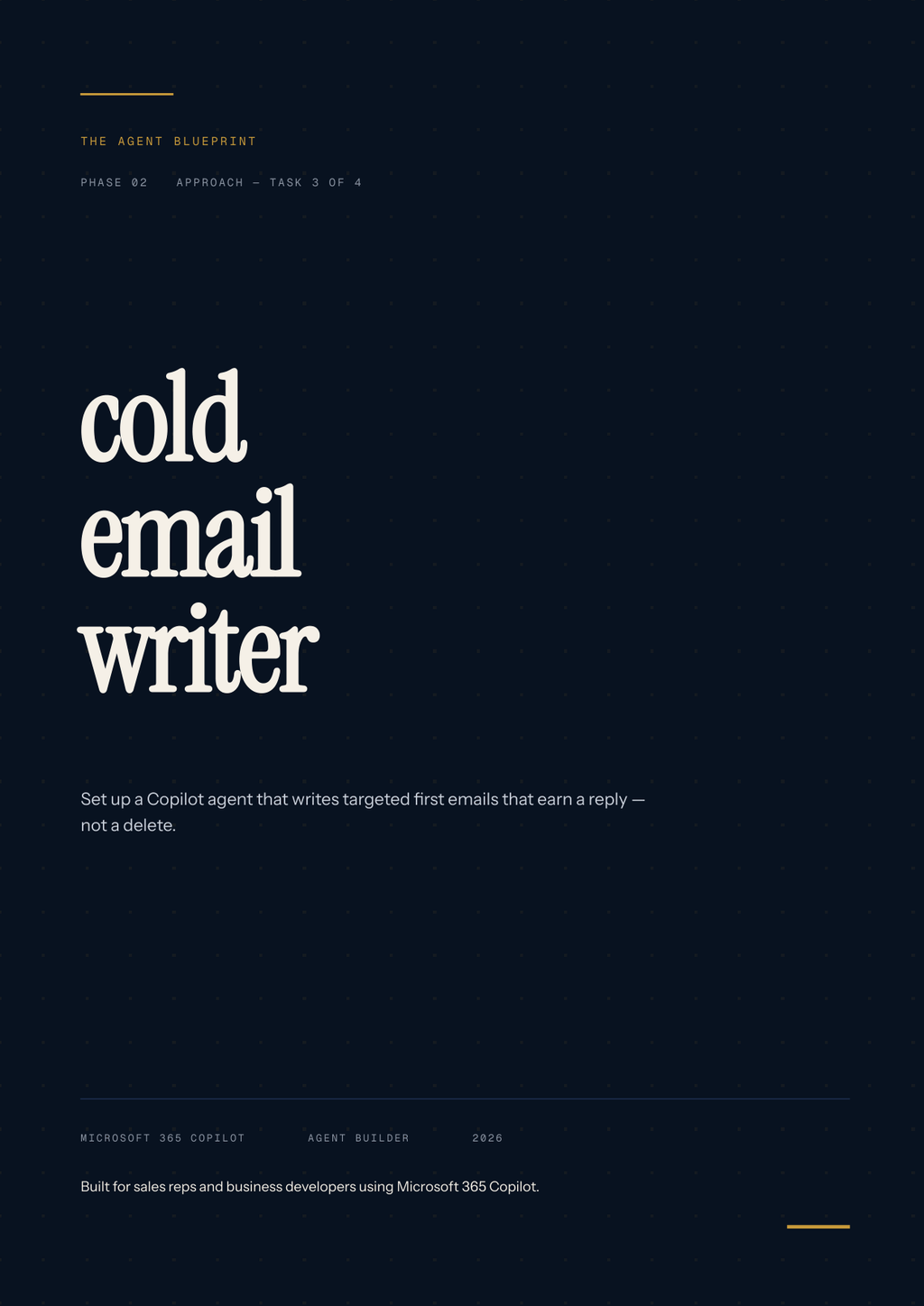 2-3_Cold E-Mail Writer Agent – 3-Min. Handbook